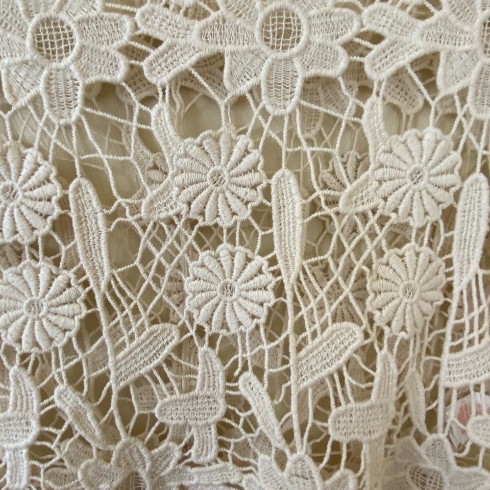 Atmospheric Floral Lace Top. Cream Sz S. - Picture 3 of 6